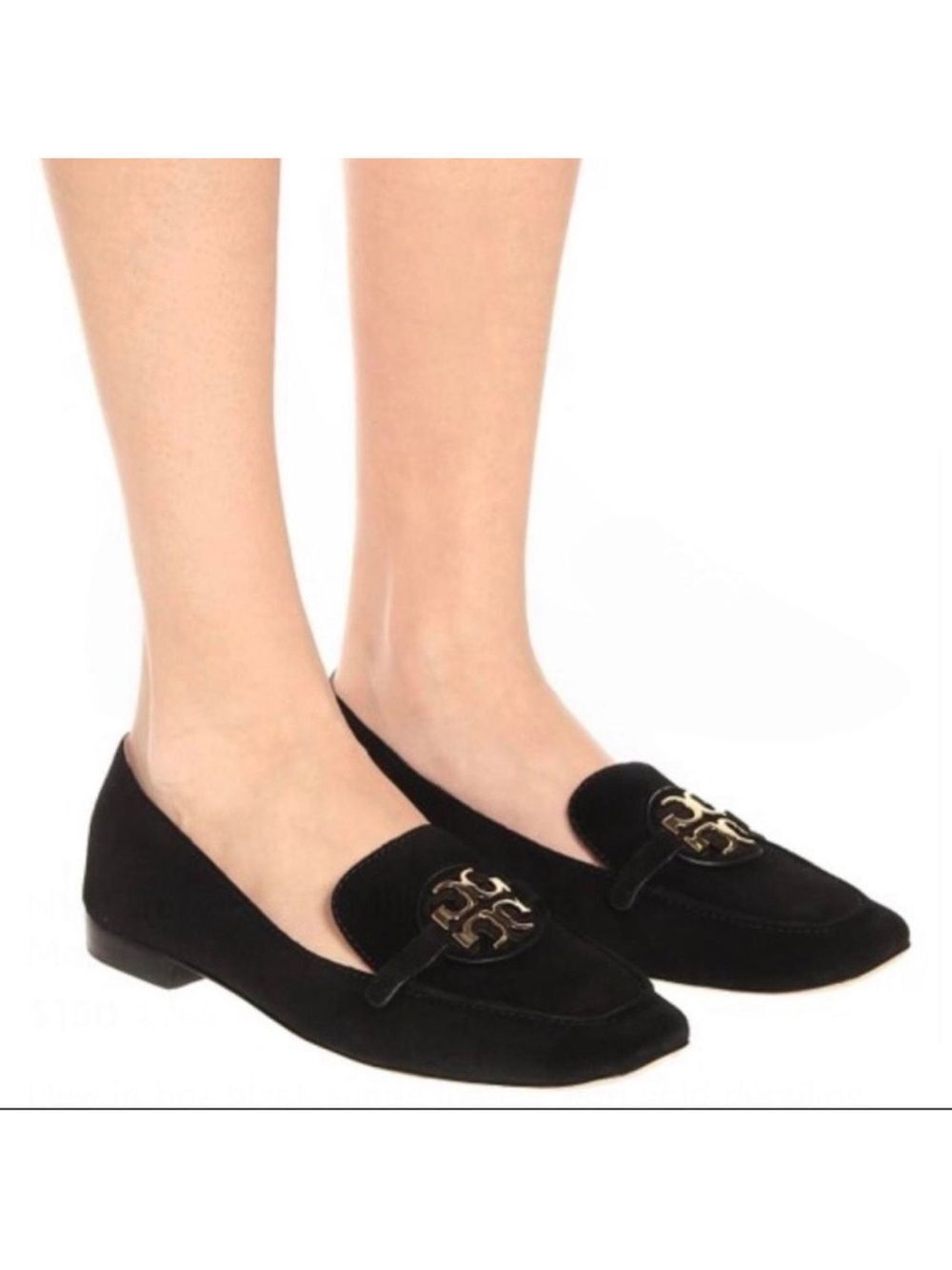 Tory Burch Metal Miller Black Leather Loafers Women’s Size 7